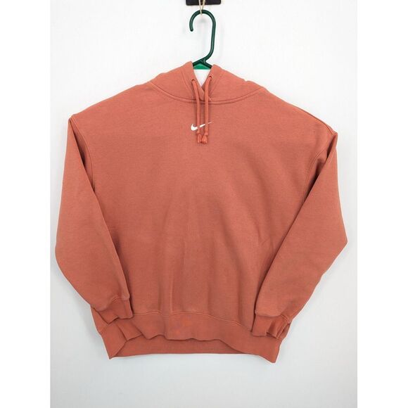 Nike Women's Modern Center Middle Swoosh Embroidered Logo Orange Hoodie Medium - Picture 1 of 5